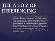 a to z of referencing