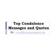 Get Best Deepest Short condolence message
