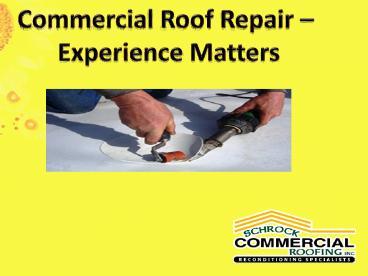 Commercial Roof Repair – Experience Matters