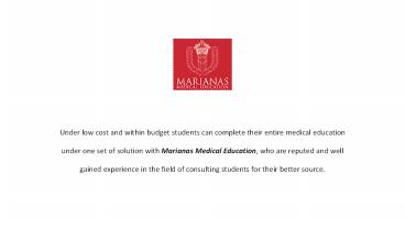 Marianas Medical_MBBS IN PHILIPPINES