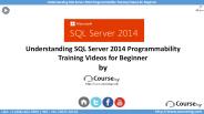 Understanding SQL Server 2014 Programmability Training Videos for Beginner