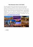 Most Romantic Cities in the World PowerPoint PPT Presentation