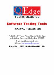 Testing Tools Training in Hyderabad