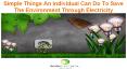 Simple Things An Individual Can Do To Save The Environment Through Electricity PowerPoint PPT Presentation