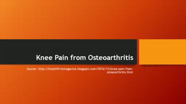 Knee Pain from Osteoarthritis