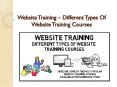 Website Training – Different Types Of Website Training Courses PowerPoint PPT Presentation