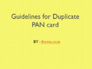 Guidelines for Duplicate PAN card