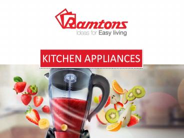 Purchase Kitchen Appliances