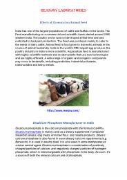 Effects of Chemical on Animal Feed