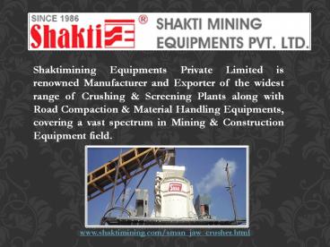 Jaw Crusher Manufacturers in India