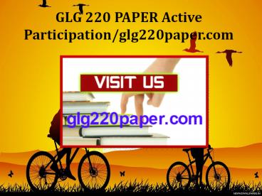 GLG 220 PAPER Active Participation/glg220paper.com