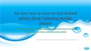 Restore Deleted Samsung Galaxy Photos/Pictures