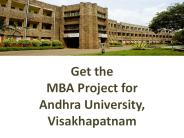 Get the MBA Project for Andhra University, Visakhapatnam