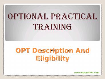 OPT Jobs for F-1 visa students