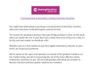 Computerized Embroidery Sewing Machine Reviews