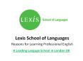 Lexis School of Languages - Reasons for Learning Professional English PowerPoint PPT Presentation