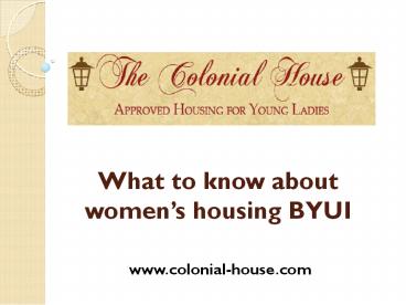 What to know about women’s housing BYUI