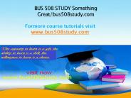 BUS 508 STUDY Something Great/bus508study.com