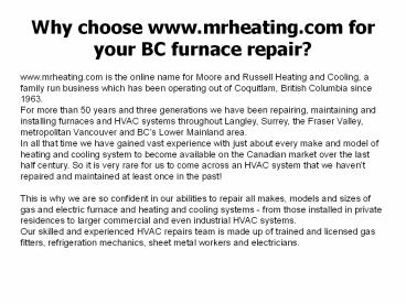 Furnace cleaning in Surrey