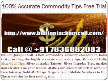 Free Intraday Gold MCX Tips