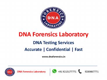 Government Approved DNA Testing Services in India