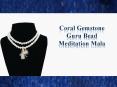 Coral Gemstone Guru Bead Meditation Mala