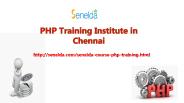 PHP Courses in Chennai - Senelda IT Academy