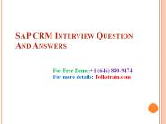 SAP CRM Online Training