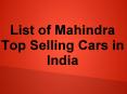 List of Mahindra Cars Models in India PowerPoint PPT Presentation