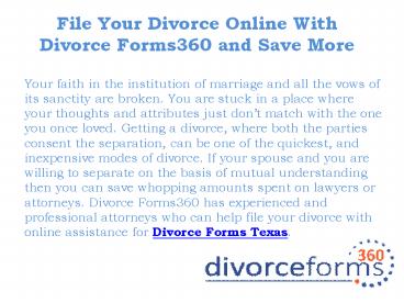 Divorce Forms Texas