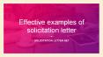 Effective Examples Of Solicitation Letter PowerPoint PPT Presentation