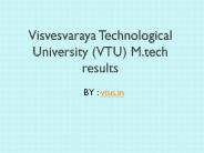 Visvesvaraya Technological University (VTU) M.tech results