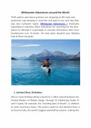 Whitewater adventures around the world