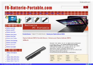 Fujitsu Lifebook NH532 Portable Batterie - Batterie pour Fujitsu Lifebook NH532