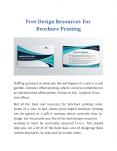 Free Design Resources For Brochure Printing PowerPoint PPT Presentation