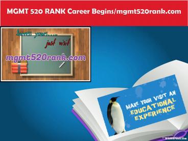 MGMT 520 RANK Career Begins/mgmt520rank.com
