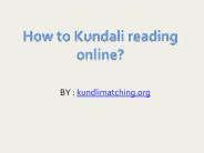 How to Kundali reading online