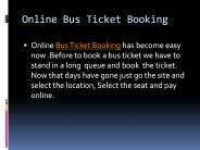 Online Bus Ticket Booking
