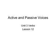 Active and Passive Voices