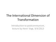 The International Dimension of Transformation