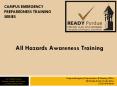 All Hazards Awareness Training PowerPoint PPT Presentation