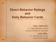 Direct Behavior Ratings and Daily Behavior Cards