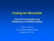Coding for Mucositis