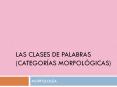 LAS CLASES DE PALABRAS (CATEGOR PowerPoint PPT Presentation