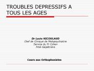 TROUBLES DEPRESSIFS A TOUS LES AGES