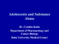 Adolescents and Substance Abuse PowerPoint PPT Presentation