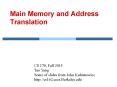 Main Memory and Address Translation PowerPoint PPT Presentation