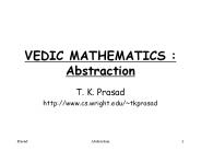VEDIC MATHEMATICS : Abstraction