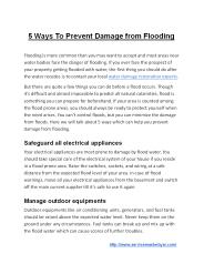5 Ways To Prevent Damage from Flooding