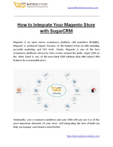 Integrating Magento Store with SugarCRM System